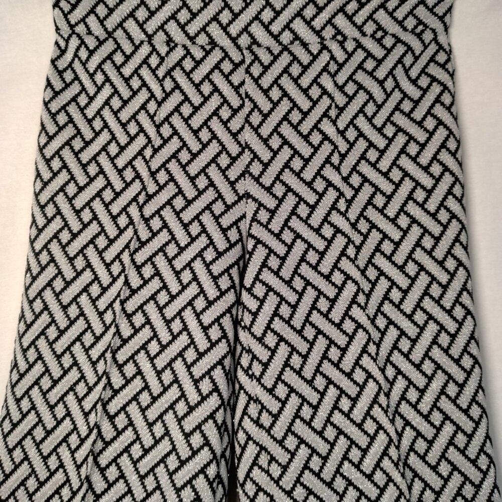 Vintage Miss Holly Pants Women Small Black Silver Polyester 60s 70s Flare Disco - Picture 8 of 13